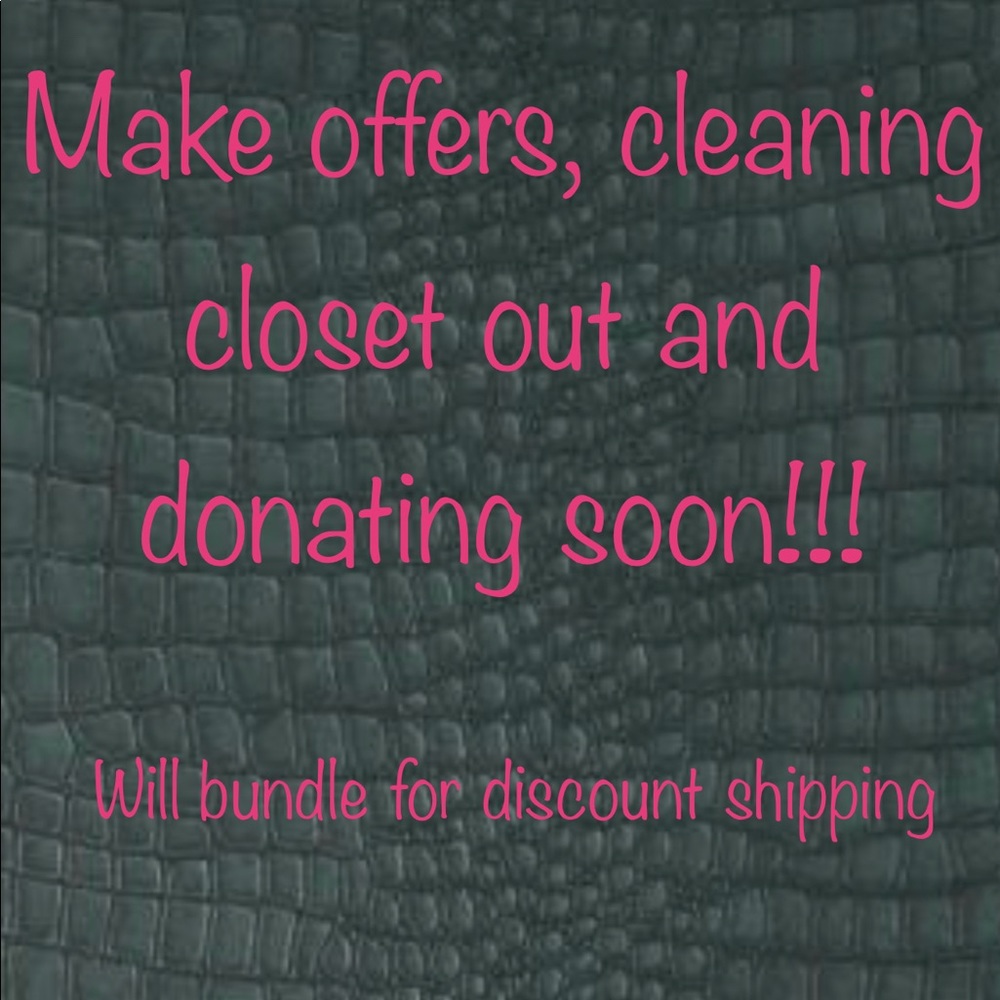 Entire closet up for offers! Donating soon!